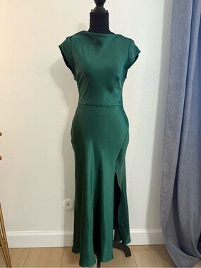 Emerald Green Satin Evening Dress